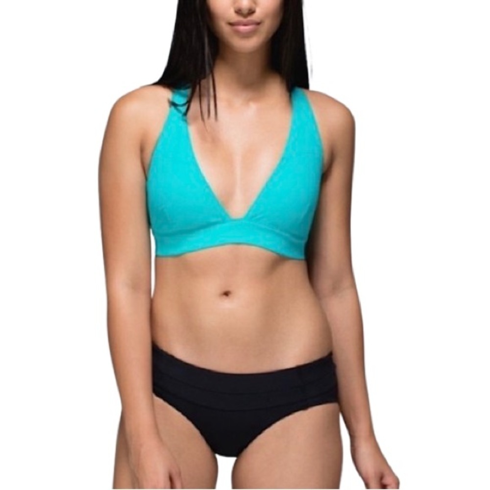 ❤️ 🆕 SHEIN Cross Back Bikini Top in teal size large
